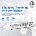 T8 LED Tube Light Bulbs 4 Foot 20W 40W Equivalent 6000K Cool White 2000LM, T8 T10 T12 Fluorescent Replacement, Dual-end Powered Ballast Bypass, Clear Cover ETL Listed for Garage 25-Pack