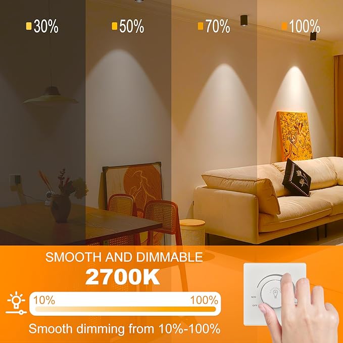 MR16 Halogen Bulbs 2 Pin, 12V 50W 6 Packs Halogen Light Bulbs Gu5.3 Base Dimmable with Clear Glass Cover, 2700K Warm White for Landscape Lights, Track Lights, Fiber Optics, Desk Lamps