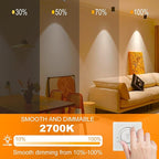 MR16 Halogen Bulbs 2 Pin, 12V 50W 6 Packs Halogen Light Bulbs Gu5.3 Base Dimmable with Clear Glass Cover, 2700K Warm White for Landscape Lights, Track Lights, Fiber Optics, Desk Lamps