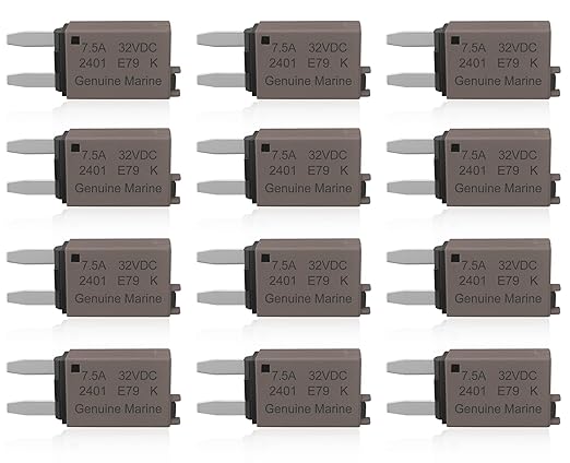7.5A Low Profile Mini Car Fuse Kit– Automotive 7.5A ATM Manual Reset Circuit Breaker Fuses for Boat, RV, Truck, DC 12V/32V 7.5 Amp Manual Resettable Blade Assortment Kit with Resettable Fuses