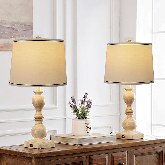 Lamp Shades Set of 2 - Drum Lampshades 11.4" x 12.9" x 9.8" Inches, Fabric Medium Replacement Lampshades for Table Lamp, Floor Lamp, Assembly Required, Spider,Linen