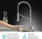 Kraus Bolden 2-in-1 Pull-Down Single Handle Kitchen Sink Filter Water Faucet for Reverse Osmosis or Water Filtration System in Brushed Brass, KFF-1610BB