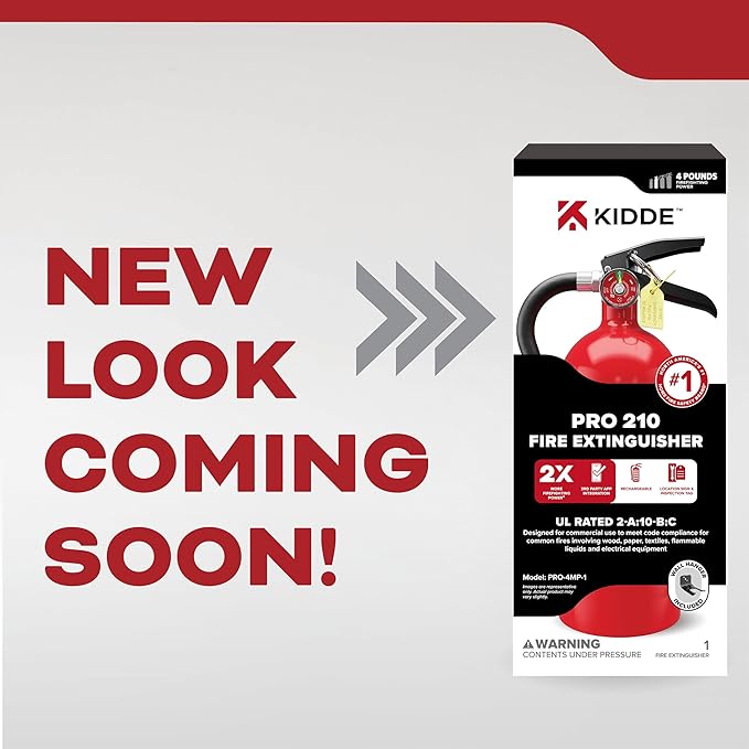 Kidde Commercial-Grade Fire Extinguisher for Office, Schools, Rechargeable, 2A10BC