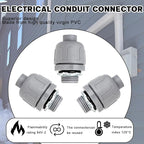 3/4 inch Liquid Tight Connector PVC Flexible Conduit Connector,Straight 180 Degree UL Listed Liquid Tight Connector, Non-Metallic 3/4 Conduit Fittings(150 Pack)