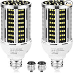 45W LED Corn Light Bulb 2 pack,400W Equivalent 5000K Commercial Grade Daylight E26/E39 6000LM Medium Mogul Base LED Lamp,Large Area Lights For Outdoor Indoor Garage Warehouse street Factory Bay Light