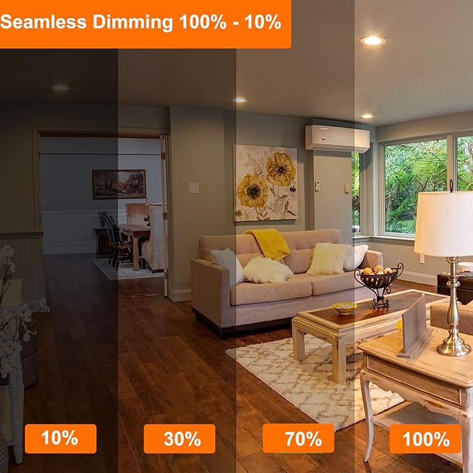 Vinaco PAR16 Bulb 120V, 6 Pack High Output Dimmable Par16 Flood 45W(39W Equivalent), 2800K Warm White, Long Lifespan Halogen Par 16 with E26 Base for Range Hood Lights, Table Light, Track Light