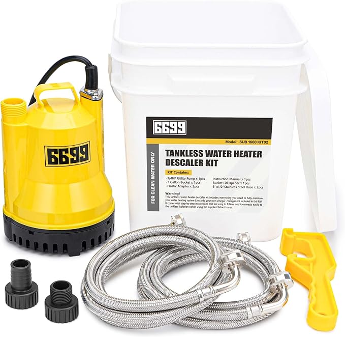 Tankless Water Heater Flushing Kit Just add Vinegar Descaler Easy to Clean Water Heaters SUB 1600 KIT02