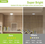 DAMINY 24 Pack 6 Inch LED Recessed Lighting with Junction Box,5CCT,Ultra-Thin Recessed Light,10W 1100lm, Dimmable Canless Wafer Ceiling Light, High Brightness - ETL