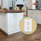 Decorator Receptacle Outlet with Wall Plate, Tamper-Resistant Electrical Outlet, Residential Grade, 3-Wire, 15A 125V, Self-Grounding, 2-Pole, UL Listed, White (10 Pack)
