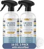 Therapy Granite Countertop Cleaner & Polish (2 Pack - With Microfiber) - pH Neutral, Marble Cleaner, Soapstone, Quartz, Stone, Quartzite, Slate, Limestone, Corian, Laminate