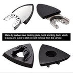 105PCS Oscillating Tool Detail Sanding Pads Kit, 3Pcs Triangle and 2Pcs Finger Sanding Pad, 100Pcs Multitool Sandpaper, Grit Fit for Finishing Wood Sanding Plaster