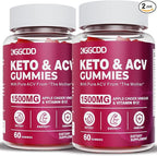 2 Pack Keto ACV Gummies Advanced Formula 1500MG Keto Gummies Apple Cider Vinegar Formulated with Pomegranate Beet Juice Powder B12 120 Gummys