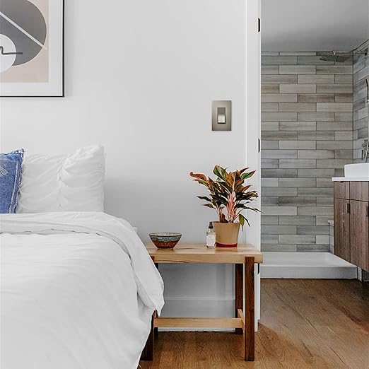 Legrand radiant TM873NICC10 15 Amp Rocker Wall Switch, 3-Way Decorator Light Switches, Nickel (1 Count)