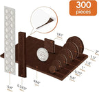 Furniture Pads Felt Pads 300 Pieces Huge Pack Furniture Felt Pads, Self Adhesive Anti Scratch Floor Protectors for Furniture on Hardwood Tile Floor, with 60 Cabinet Door Bumpers, Brown