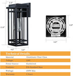 13.8'' Outdoor Wall Light Fixtures 2 Packs, Black Porch Lights Outdoor Lighting for House, Exterior Lighting Fixtures Wall Lanterns, Waterproof Modern Outside Sconce Lights for Patio Garage(No Sensor)