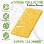 Zhengmy 300 Pieces Kitchen Sponge Bulk Natural Sponges for Dishes Compressed Wood Pulp Sponges Cleaning Sponge Without Scratching for Kitchen Bathroom, 3.9 x 2.4 x 0.12 Inch (Multicolor)