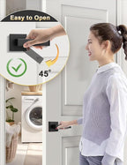 Square Black Door Handles Interior, No Lock Passage Door Lever for Left or Right Handing, Heavy Duty Matte Black Closet Door Handle Set, 1 Pack