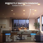 LVWIT 12 Pack Ultra-Thin Recessed Lighting 4 Inch with Junction Box, 800LM 2700K-5000K 5CCT LED Ceiling Lights, Dimmable Canless Wafer Downlight, ETL,FCC&IC, Smooth Trim