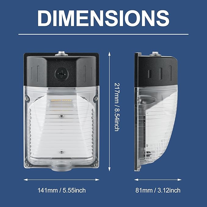 30W LED Wall Pack Light with Dusk to Dawn Photocell 4Pack, 3CCT 4000/5000/6500K, 15/20/25/30W Selectable, LED Wall Lights Outdoor Security Lighting for House Garage Yard Garden, 100-277VAC, ETL Listed