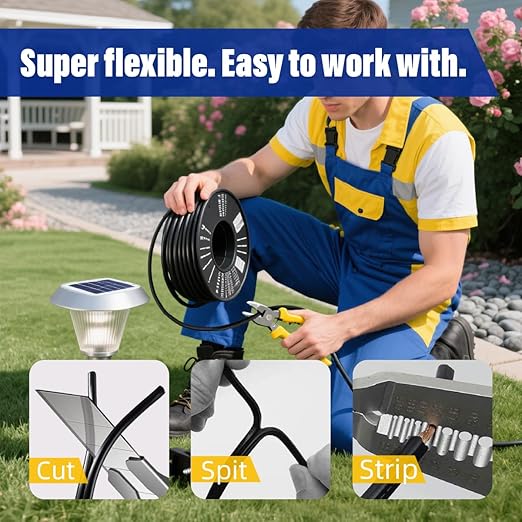 Low Voltage Landscape Lighting Cable 18/2 SPT-1W Bulk Lamp Cord 300-Volt 18-Gauge 100-feet Spool Black UL Listed