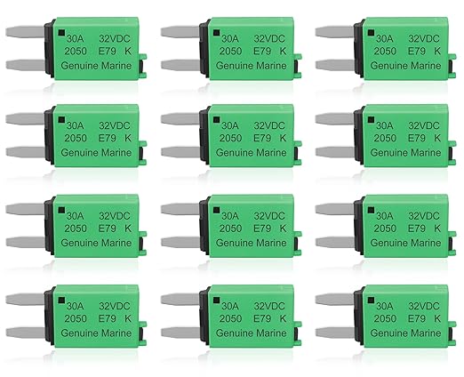 30A Low Profile Mini Fuse Kit– Automotive 30A ATM Manual Reset Circuit Breaker Fuses for Boat, RV, Car, Truck, DC 12V/32V 30 Amp Manual Resettable Blade Assortment Kit with Resettable Fuses
