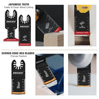 35PCS Multitool Blades, 7 Types Titanium & HCS Oscillating Tool Blades for Wood Metal Plastic, Quick Release Saw Blades Compatible with Dewalt Rockwell Fein Milwaukee Ryobi