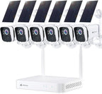 Kittyhok Solar Security Camera System Outdoor, 6pcs 2K Ultra Solar Wireless Security Camera, Smart Human Detection, Spotlight, Forever Power, 10CH NVR, 40 Days Local Storage, 0 Monthly Fee