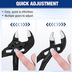 WORKPRO 2-Piece 7-Inch Pliers Wrench & Groove Joint Pliers Set, Quick Adjustment, CR-V Steel, Smooth Jaw & V-Jaw, Upgraded Wide Opening, Soft Grip - for Plumbing, Pipe Fittings, Household Repairs