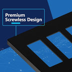 LIDER Brushed Finish Decorator Switch Cover, Screwless Wall Plate, Mid-Size 3-Gang 4.88" x 6.77", Unbreakable Polycarbonate Thermoplastic, UL Listed, LSWP-33M-BK2P, Black, 2 Pack