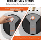 VEVOR Electric Mini-Tank Water Heater 4-Gallon Tank, 1440W Hot Water Boiler Storage, Safety Temperature Pressure Valve Easy Install, for Kichen Bathroom Restaurant, Shelf Wall Mounted