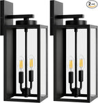 18in Large Outdoor Wall Light Fixtures, Exterior Lighting Fixtures Porch Sconces Wall Mounted, Waterproof Black Outdoor Wall Lanterns Lamps, Outside Lights for House Patio Front Door Entryway, 2-Pack