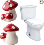 Toilet Bolt Caps, Mushroom Bathroom Decor Toilet Bolt Covers, Fun and Cute Bathroom Decor for Easy Toilet Installation - Decorative Covers for Toilet Bolts (Red Mushroom 2pcs)