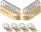 SEPOX 16 Pcs 40mm Heavy-Duty Solid Brass Padlocks with Same Keys 24 Pcs, Weather Proof Body 40mm 1-9/16", Anti-Rust & Anti-Cut Shackle, Outdoor Lock Keyed Alike for Gates, Shed, Fence, Gym Locker