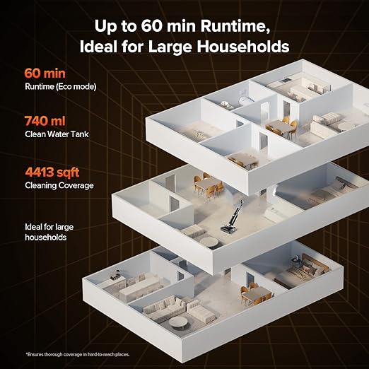 roborock F25 ALT Vacuum Mop, Wet Dry Vacuum Cleaner, Cordless Hard Floor Cleaner Machine with AI Assistant Wheels, 180° Lie-Flat, 194°F Hot Air Flash Drying & Self Cleaning Electric Mop