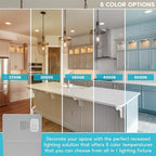 LUXRITE 6 Inch Ultra Thin LED Recessed Lighting, 14W, 5 Color Selectable 2700K | 3000K | 3500K | 4000K | 5000K, CRI 90, 1150 Lumens, Dimmable LED Wafer Lights, Wet Rated, UL Listed, Baffle Trim