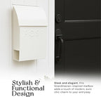 NACH Mailboxes for Outside Wall Mount, 15 x 10 x 4 inches, White Mailboxes for Outside, Waterproof Mailbox Wall Mount with Newspaper Holder - The Milano Mailbox