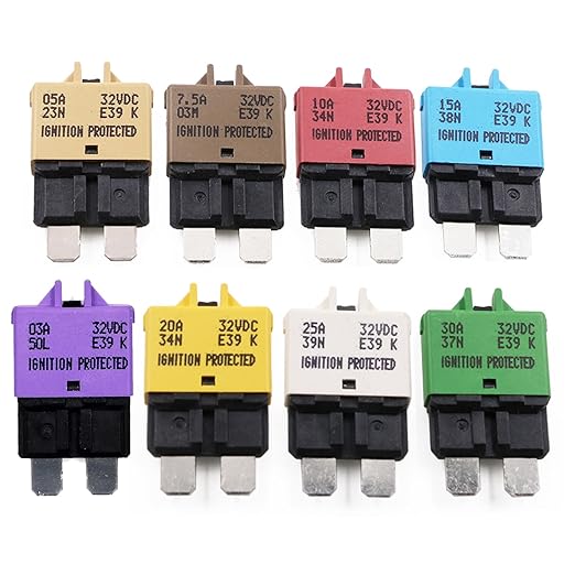 E39 Manual Low-Profile Resettable ATC/ATO Blade Fuse Car Resettable- 3A 5A 7.5A 10A 15A 20A 25A 30A for Car Trucks Marine Boat RV Solar and More 12V 24V (8PCS Mixed)