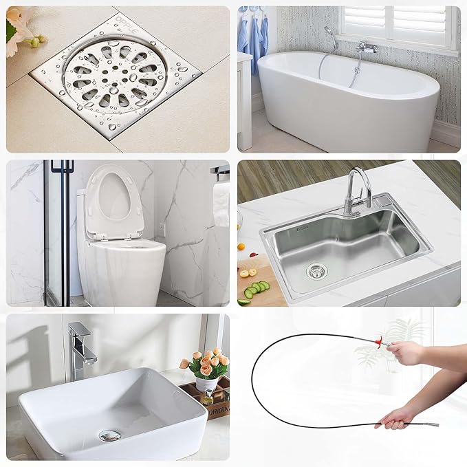 Drain Snake，Toilet Snake，Flexible Grabber Tool For Toilet Sewer Shower Kitchen Bathroom Tub Clogged Drains Opener Cleaning Tool
