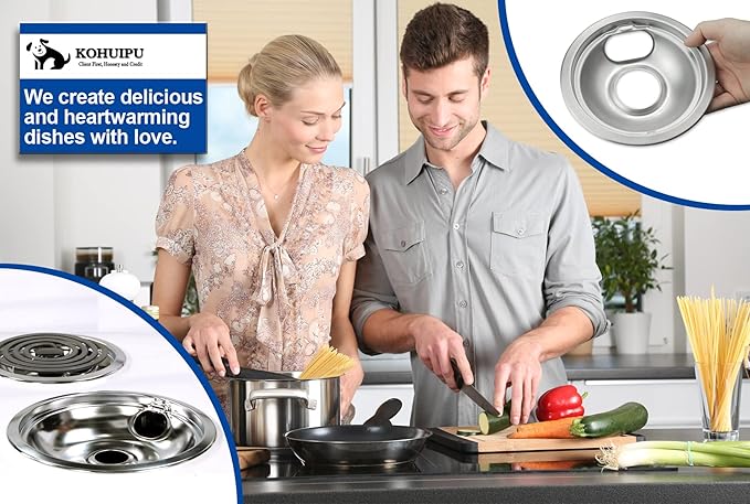 Drip Pan Electric Stove Burner Covers for Whirlpool W10196405 W10196406