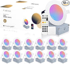 12 Pack Smart Recessed Lighting 4 Inch, Ultra-Thin LED Recessed Lighting 9W 700LM Smart Downlight with Junction Box, Compatible with Alexa/Google Assistant - ETL and Energy Star Certified