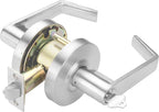 CLG HARDWARE Commercial Lever Door Lock - Heavy-Duty Locking Door Handle, Designer Door Handles, Cylindrical Lever Lock, Non-Handed Grade 2 Industrial Door Handle, 26D Satin Chrome, Entrance w/Clutch