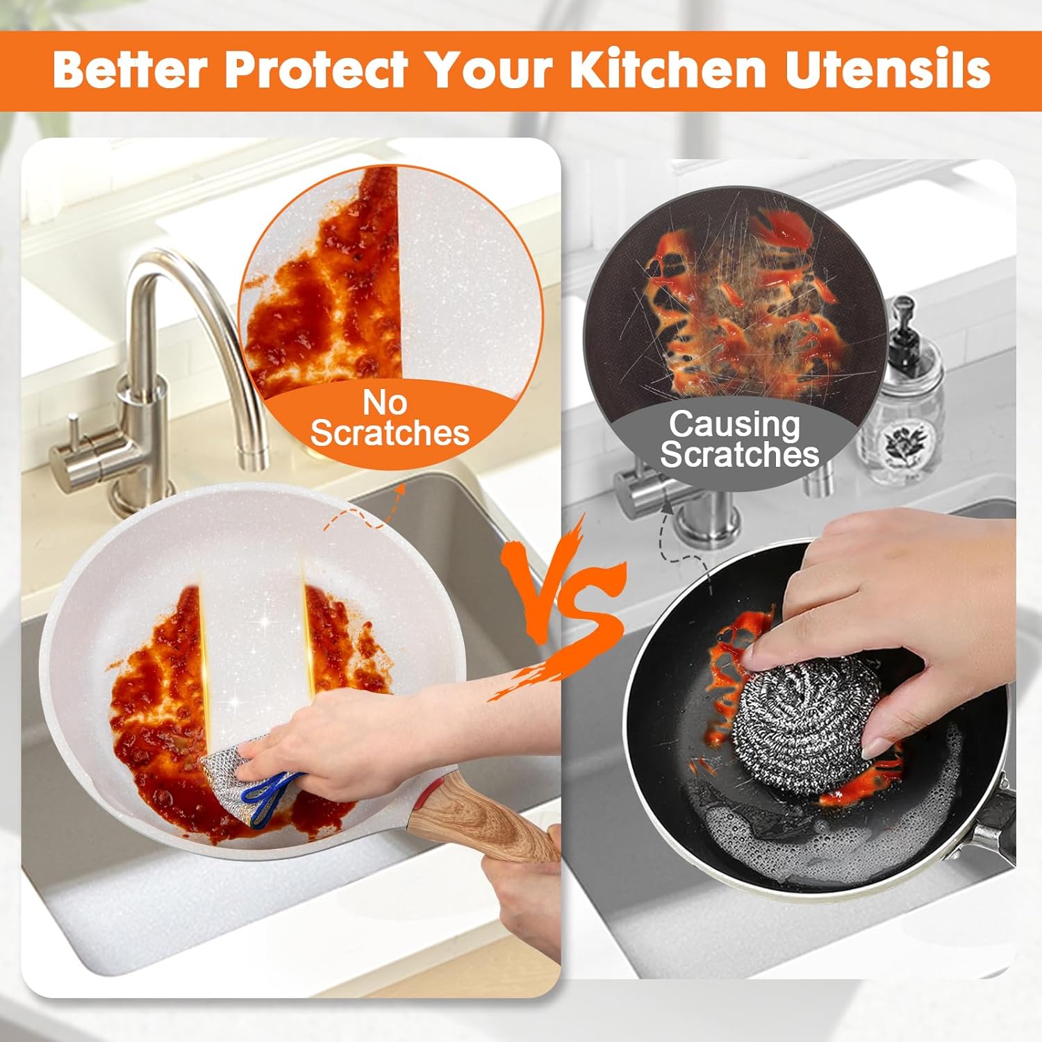 COBETE Non Scratch Wire Dishcloth,Double-Layer Wire Dishwashing Rags for Wet and Dry,Wire Miracle Cleaning Towels and dish Cloths Multipurpose For Washing Dishes,Cookware, Sinks,Stove Tops,10Pack Blue