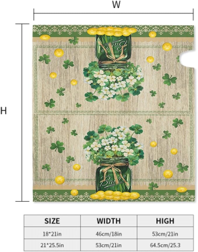 Kawani St Patrick's Day Mailbox Cover - Magnetic Lucky Clover Green Shamrock Post Box Cover Wraps - Standard Size 21 x 18 Inch