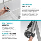 KRAUS Britt Commercial Style 2-Function Single Handle Pull Down Kitchen Faucet in Spot-Free Brushed Brass, KPF-1693BB