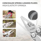 Multitool Stainless Steel Multi-Tool Pliers 13-in-1 with Sheath, Safe Locking, Carabiner, Professional Pocket Tools for Fishing & Camping