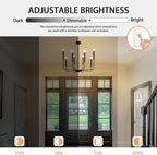 Qamra Farmhouse Black Chandelier for Dining Room, 8-Light Modern Candle Chandelier Light Fixture, Rustic Industrial Hanging Chandeliers Lighting for Living Room, Kitchen, Staircase, Entryway, Foyer