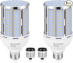 70W LED Corn Light Bulb(2 Pack),(700 Watt Equivalent) Fanless E26/E39 Medium/Large Mogul Base LED Cob Lamp 3000K Warm white 8,800LM for Outdoor Indoor Garage Warehouse Factory Workshop Street Backyard