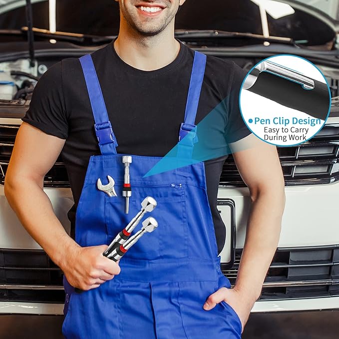 1 Piece 20LBs Telescoping Magnetic Pickup Tool, with Pen Clip Design, Magnet Stick Rod Extendable 7" to 30.5" for Men, Birthday, Father's Day, Christmas Gift