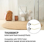 2-Pack Toilet Handle Replacement Parts Kit Compatible with TOTO THU068#CP Trip Lever for St743S St406 St707 St454E St743E St706 Toilet Trip Lever Side Mount Toilet Flush Handle for Kohler Toilet Tank