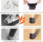 Ezprotekt 24 Pcs Square Chair Leg Floor Protectors with Felt, Silicone Felt F for Hardwood Floor, Dining Table Leg Caps Covers No Scratches (L Fit: 1" - 1.4", Dark Brown)